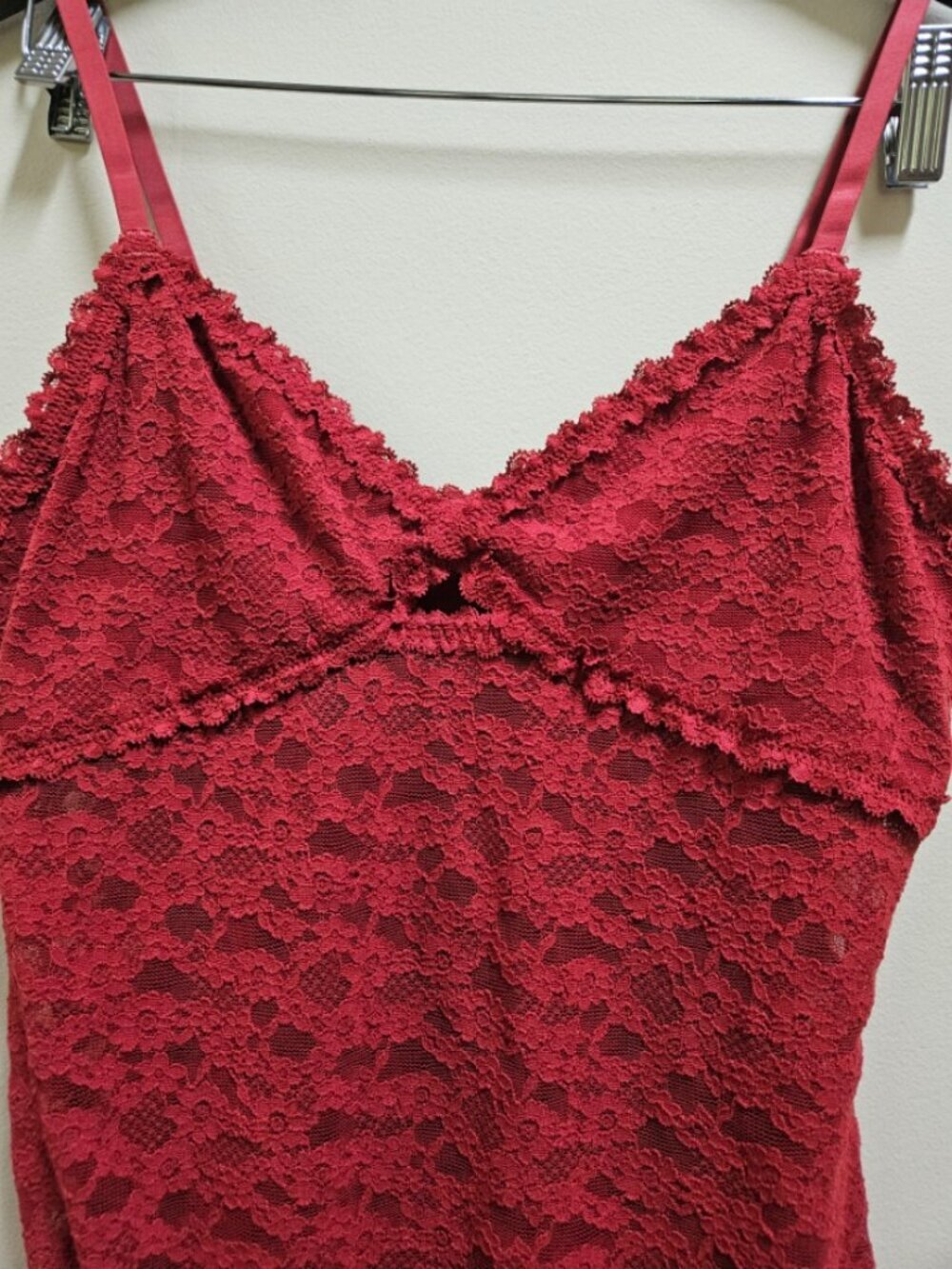 Aerie Show Off Vintage Lace Cut Out Bodysuit NWT Red Large Romantic Lingerie - Picture 3 of 11